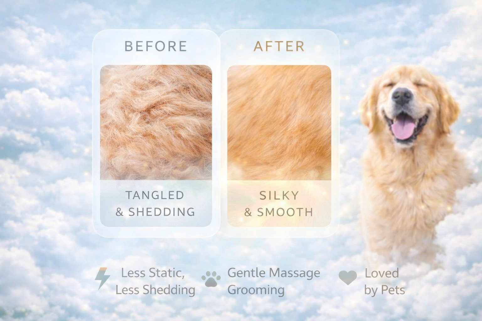 Pet Cleaning Grooming Dematting Mist Humidifier Hair Remover Brush