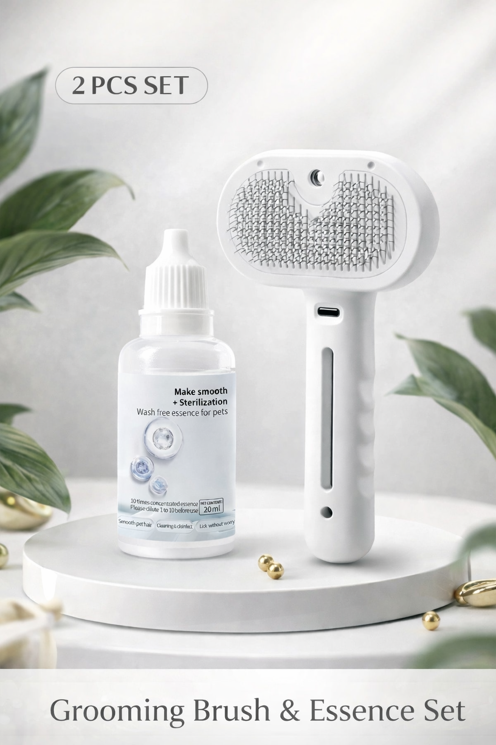 Pet Cleaning Grooming Dematting Mist Humidifier Hair Remover Brush