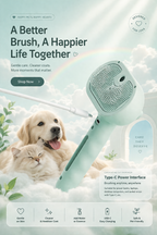 Pet Cleaning Grooming Dematting Mist Humidifier Hair Remover Brush